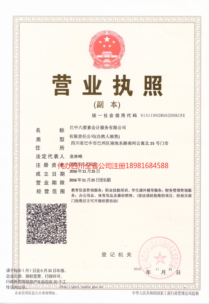 安康安康六要素会计服务有限公司